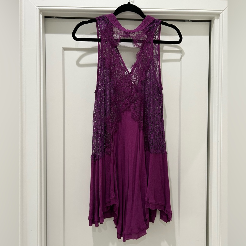 Free people purple lacey tunic XS